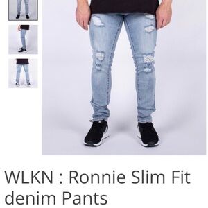 WLKN Ronnie Slim Fit Light Blue Distressed Jeans
